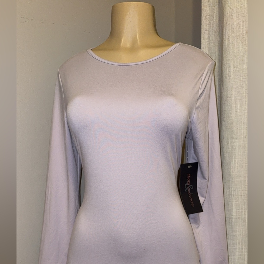 Elegant Lavender Long Sleeve Dress - Picture 5 of 5